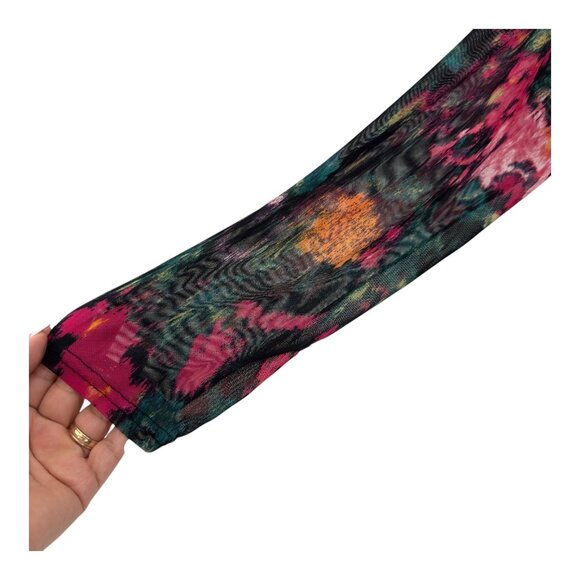 Terra & Sky Women Plus Size Long Sleeve Floral Top 1X Multicolor Polyester Blend - Picture 9 of 10